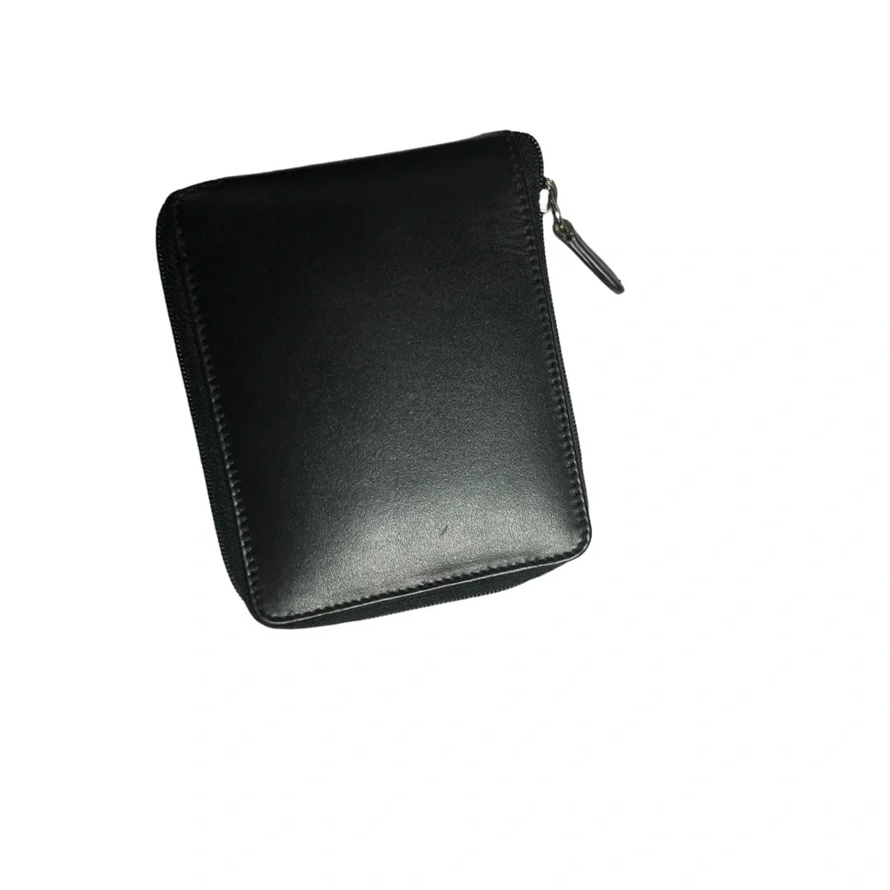 Black Leather Bi-fold Wallet
